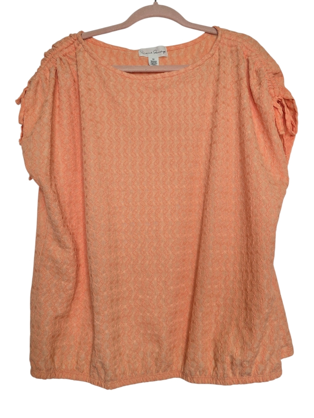 French Laundry short-sleeved peach-colored blouse